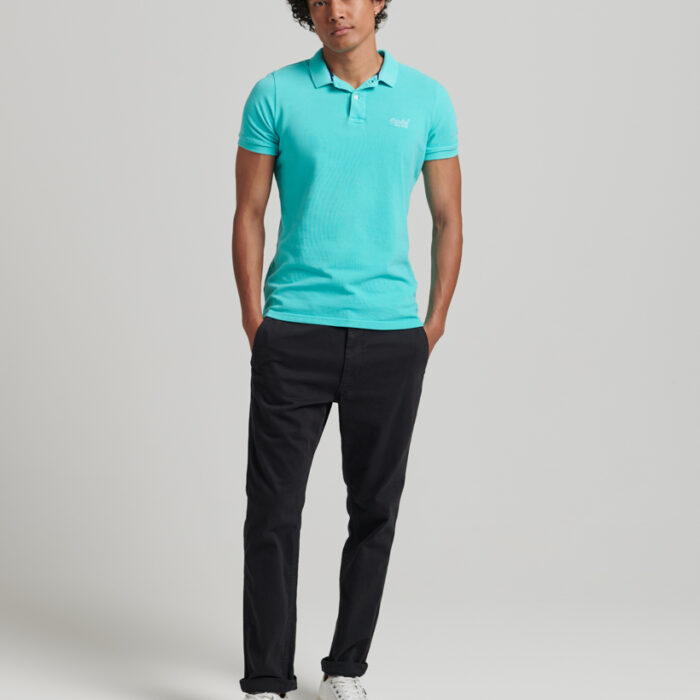 Organic Cotton Vintage Destroy Polo Shirt Aruba Aqua M1110345A 0VA 4