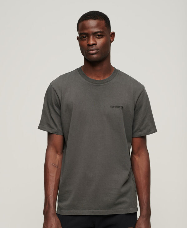 Overdyed Logo Loose T Shirt Dark Slate Grey M6010810A HSZ 1