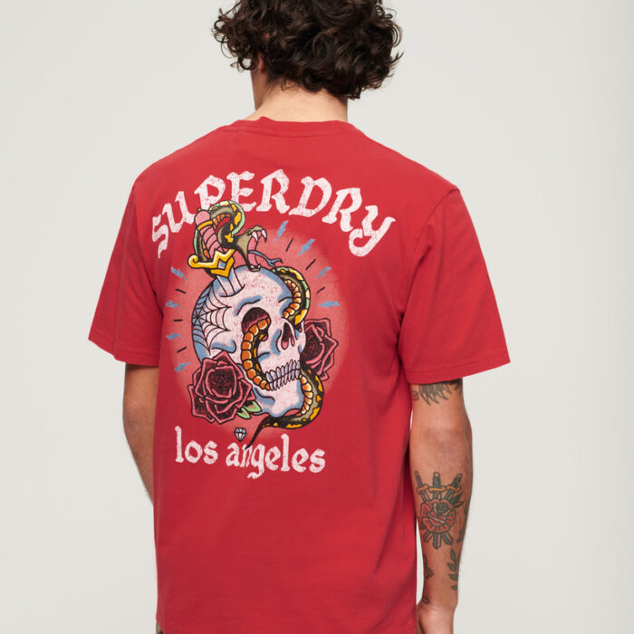 Tattoo Graphic Loose Fit T Shirt Soda Pop Red M1011896B 201 1