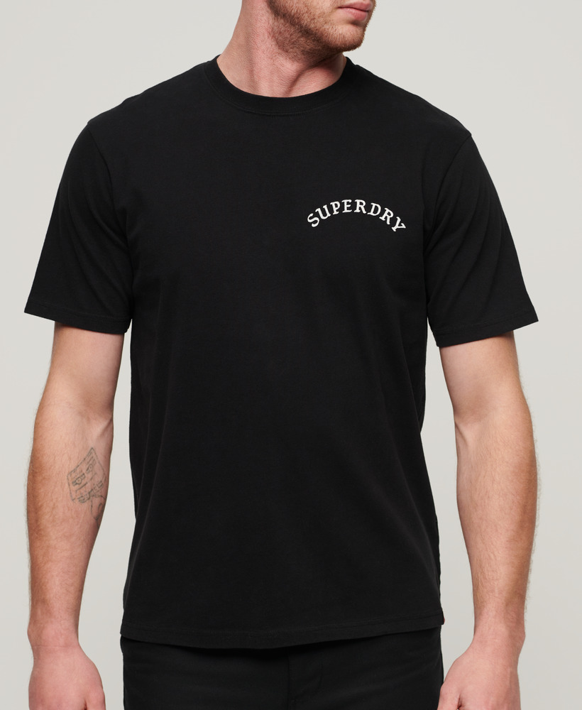 Tattoo Graphic Loose Fit T Shirt Washed Black M1011896B AFB 5