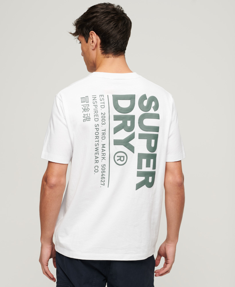 Superdry★個性的なロゴ☆ホワイトライン☆メンズＴシャツ OFF-WHITE (オフホワイト) 阪急メンズ東京限定 LANDSCAPE ツリー