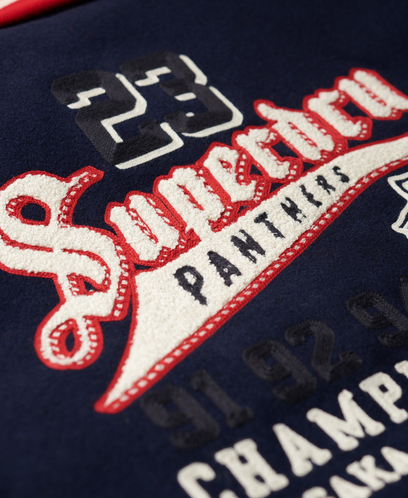 College Varsity Patched Bomber Jacket Atlantic Navy M5011867A GKV 4