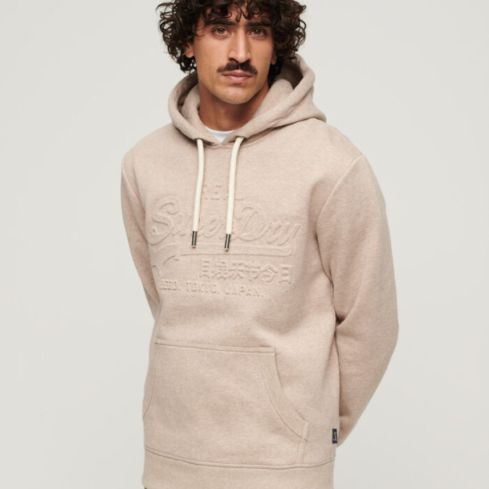 Embossed Vintage Logo Hoodie Pastel Beige Marl M2013561A 2AT 1