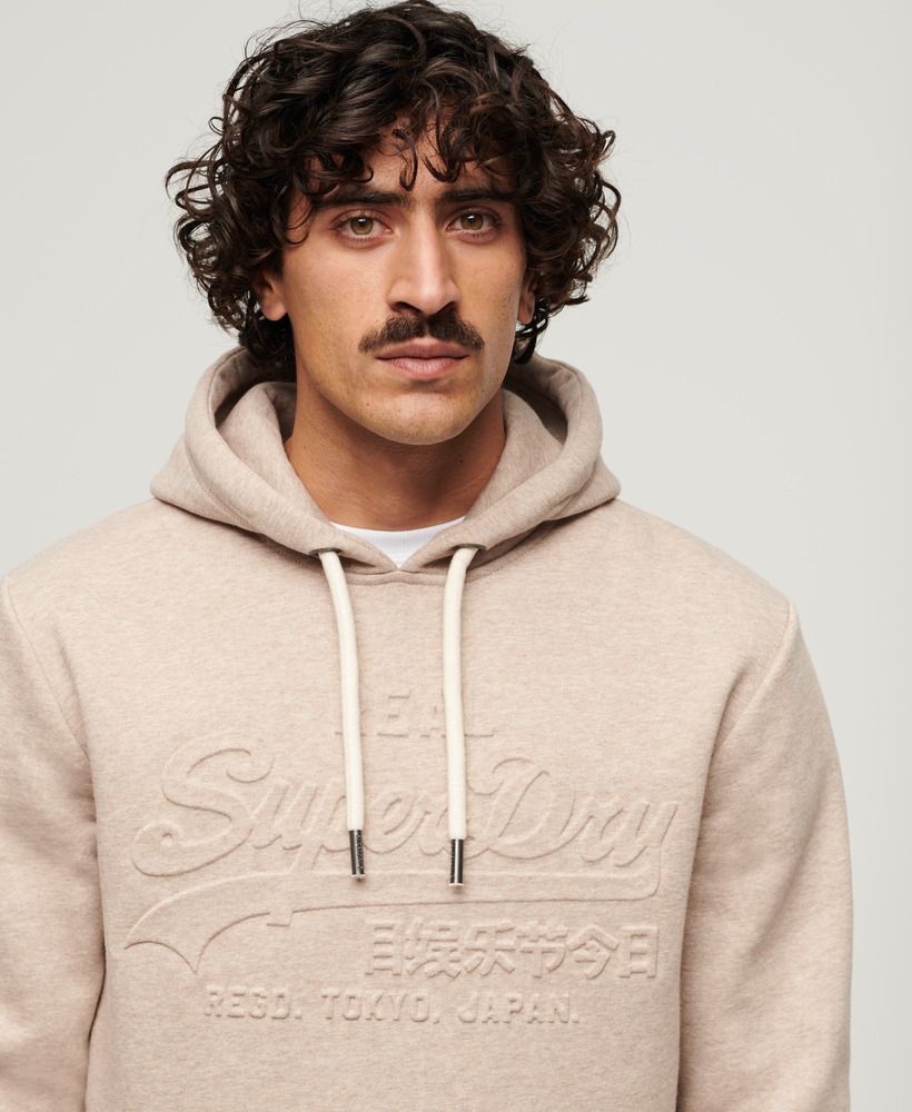 Embossed Vintage Logo Hoodie Pastel Beige Marl M2013561A 2AT 3