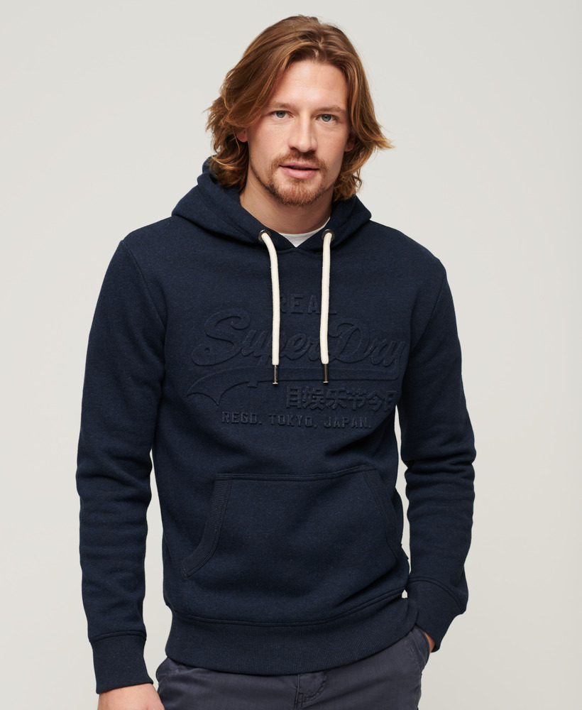 Embossed Vintage Logo Hoodie Surplus Blue Black Grit M2013561A EN7 1