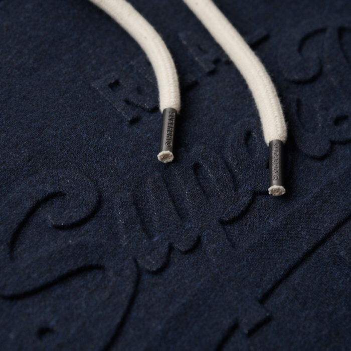 Embossed Vintage Logo Hoodie Surplus Blue Black Grit M2013561A EN7 3