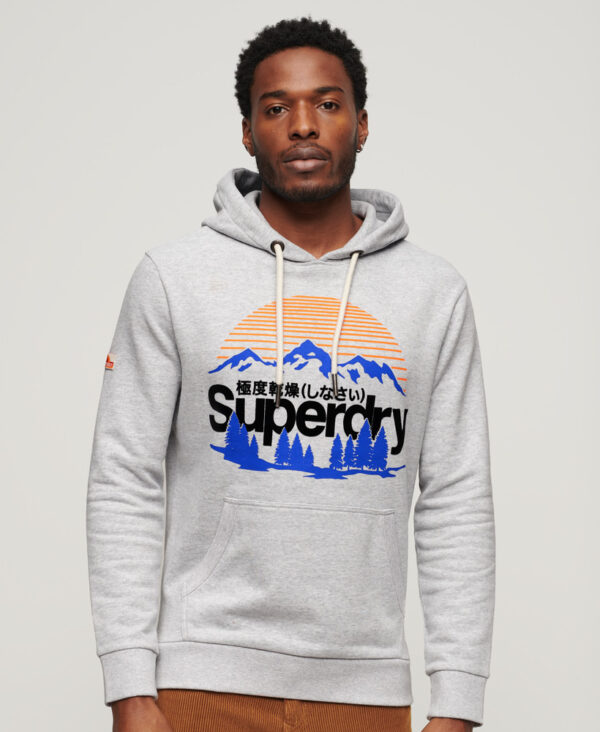 Great Outdoors Graphic Hoodie Flake Grey Marl M2013559A 1LN 1