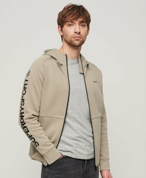 Sport Tech Logo Loose Zip Hood Deep Beige M2013531A 1PC 1