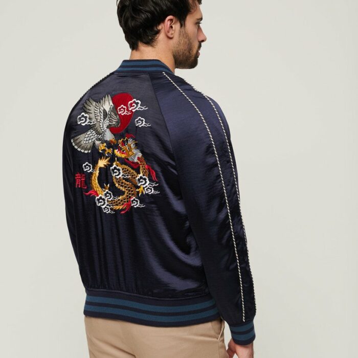 Sukajan Embroidered Bomber Jacket Darkest Navy M5011855A 49P 1