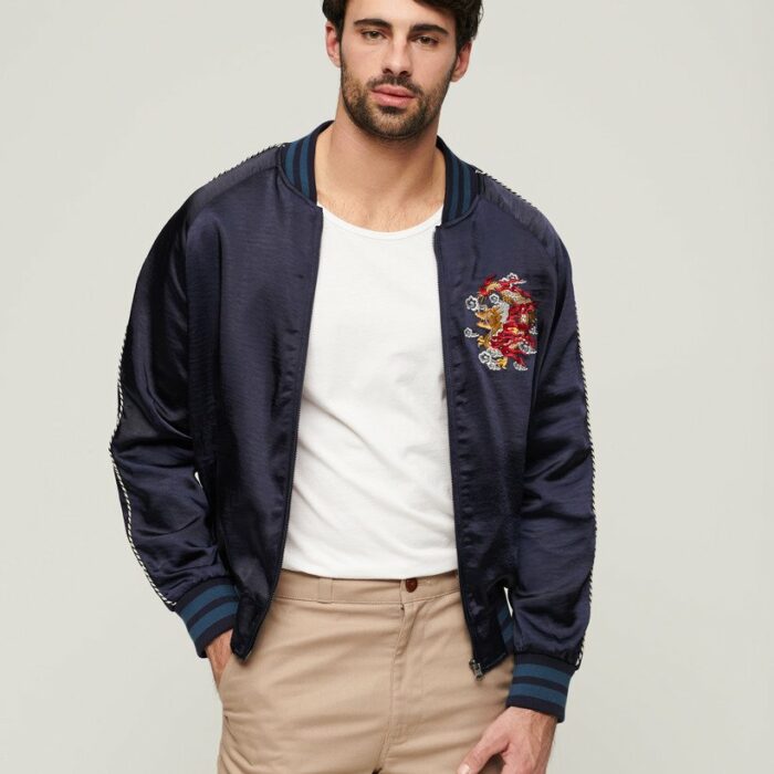 Sukajan Embroidered Bomber Jacket Darkest Navy M5011855A 49P 2