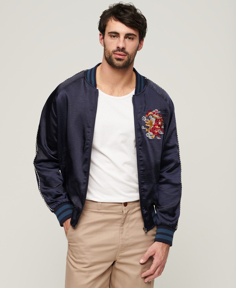 Sukajan Embroidered Bomber Jacket Darkest Navy M5011855A 49P 2