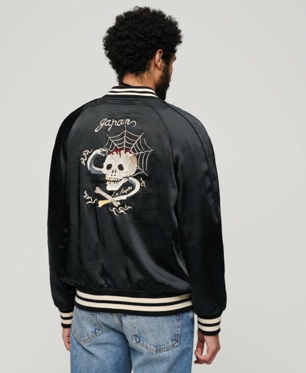 Sukajan Embroidered Bomber Jacket Jet Black M5011855A 12A 1