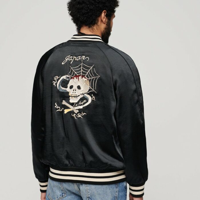 Sukajan Embroidered Bomber Jacket Jet Black M5011855A 12A 1