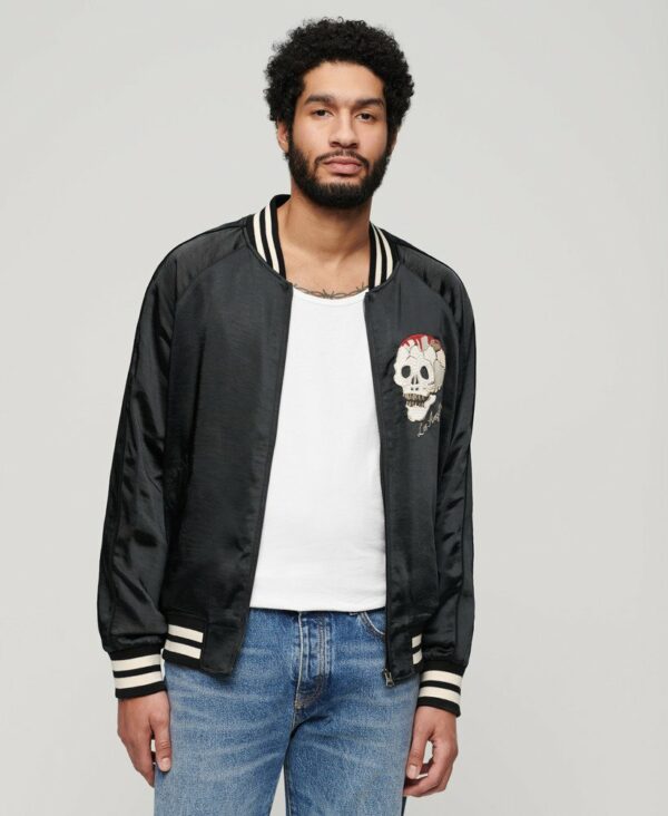 Sukajan Embroidered Bomber Jacket Jet Black M5011855A 12A 2