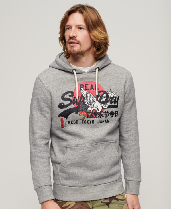 Tokyo Vintage Logo Hoodie Athletic Grey Marl M2013569A ZUC 1