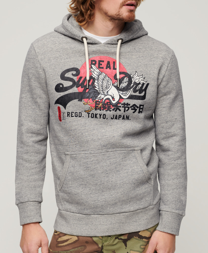 Tokyo Vintage Logo Hoodie Athletic Grey Marl M2013569A ZUC 3