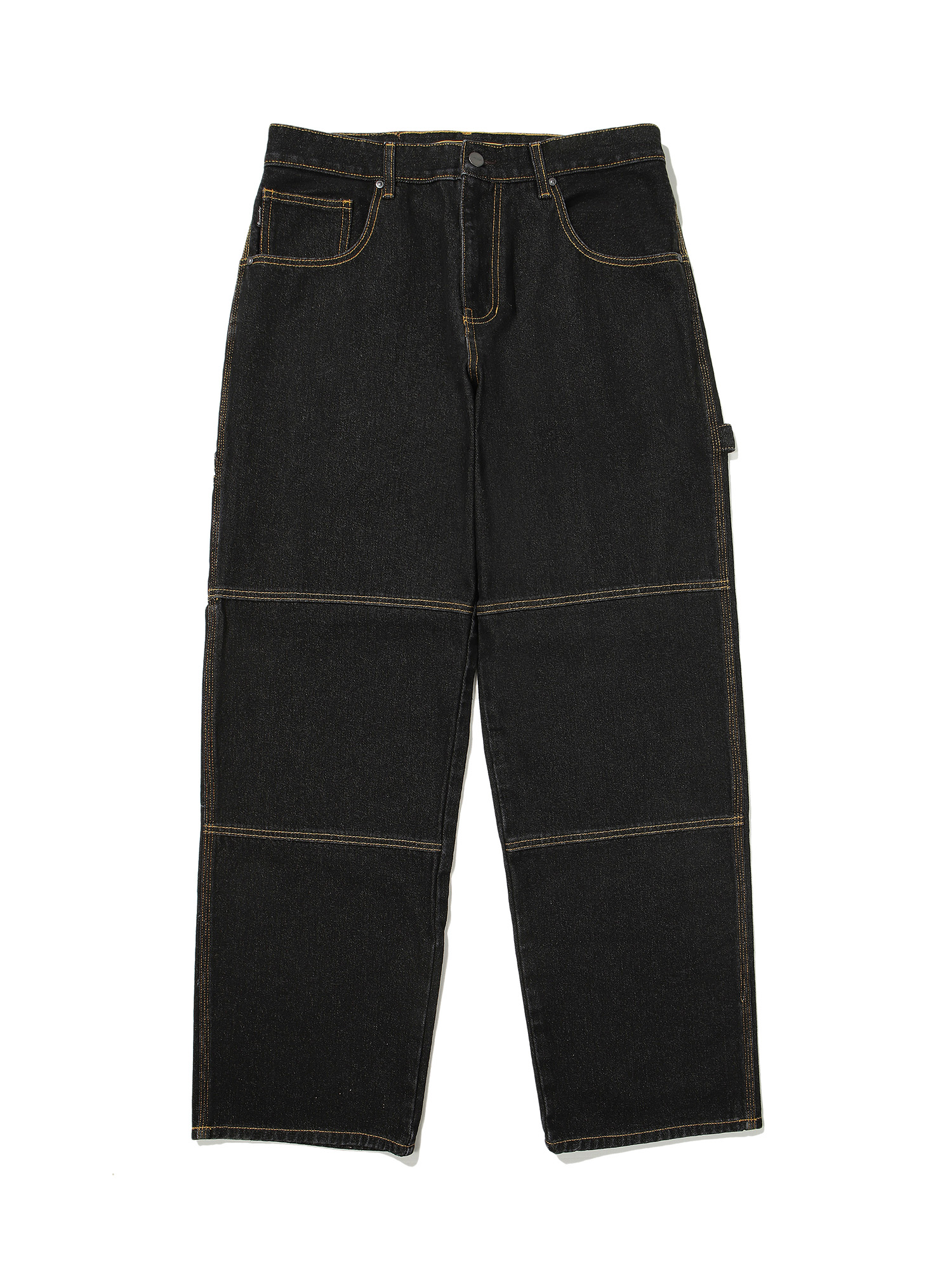 CARPENTER DOUBLE KNEE DENIM PANTS BLACK SDMDEDO02 KBLK 1