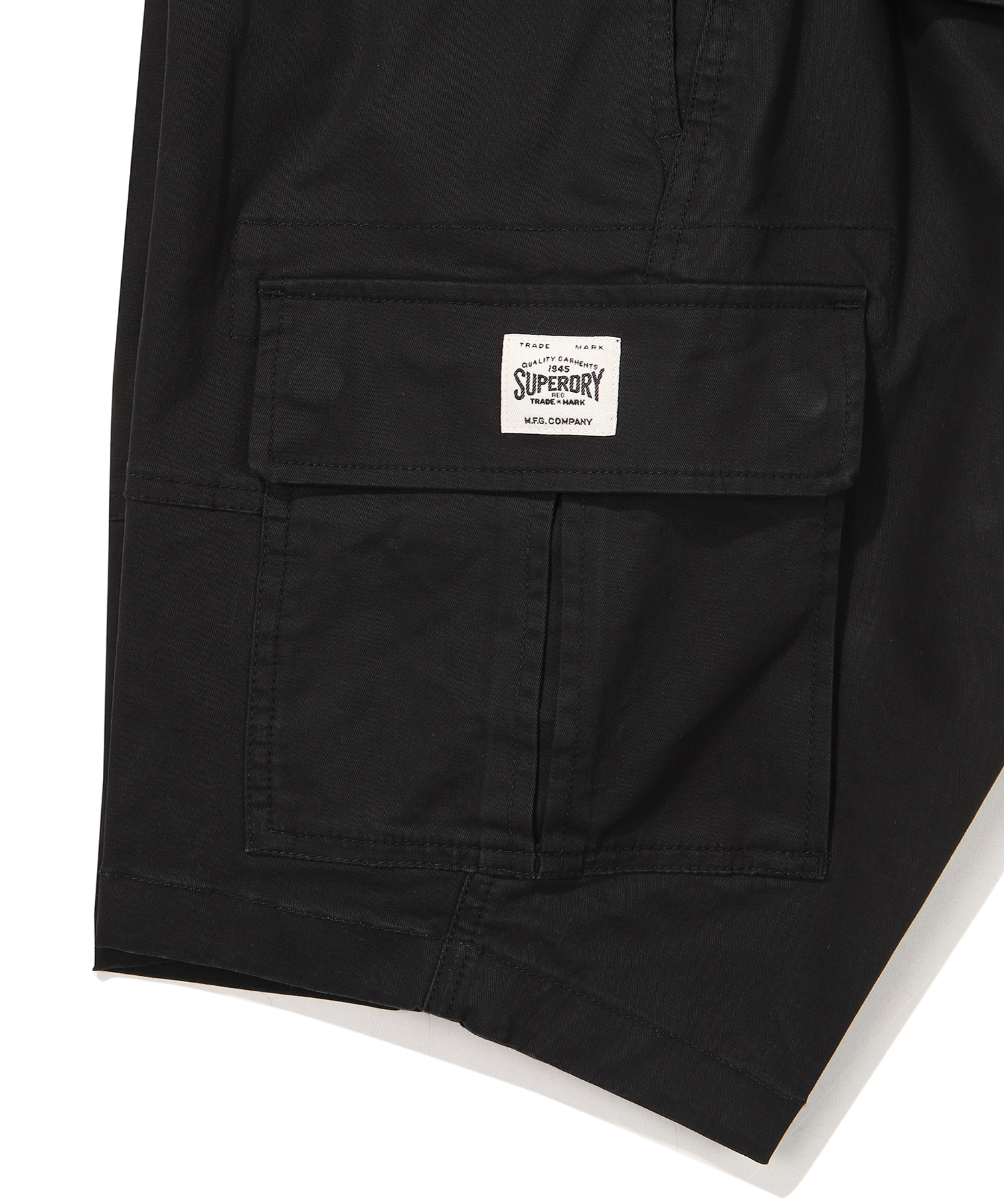 COTTON CORE CARGO SHORTS BLACK SDMSODO02 KBLK 5