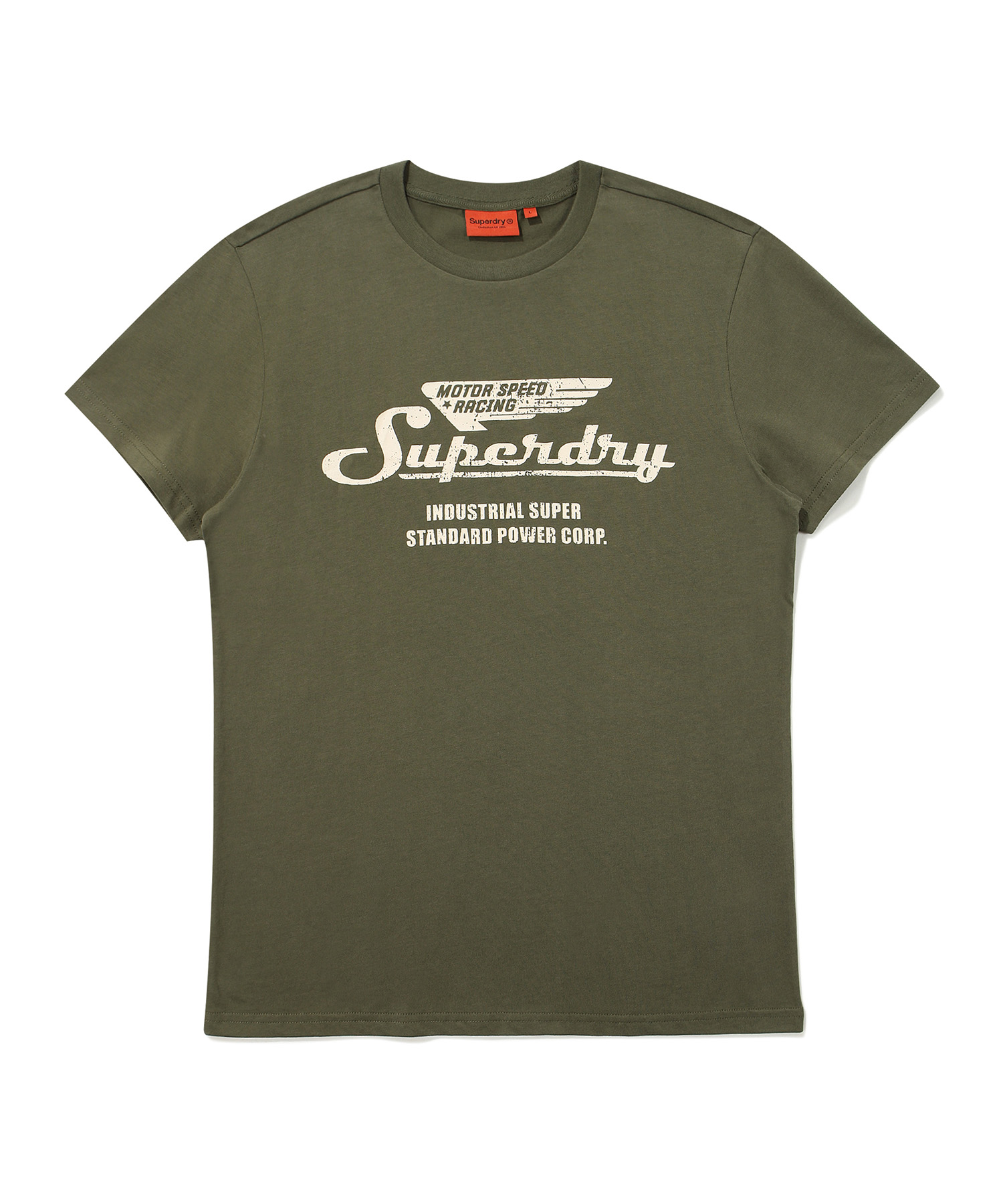 MUSCLE FIT MOTOR HALF T SHIRTS KHAKI SDUSHDO25 KKHK 1