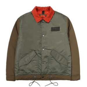 NYLON COLOUR BLOCK PADDING JACKET KHAKI SDUJPFO05 KKHK 1