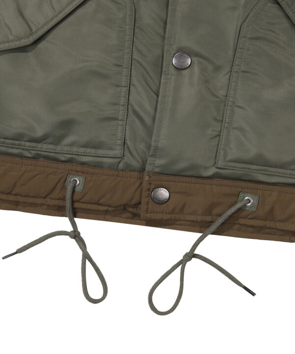 NYLON COLOUR BLOCK PADDING JACKET KHAKI SDUJPFO05 KKHK 5