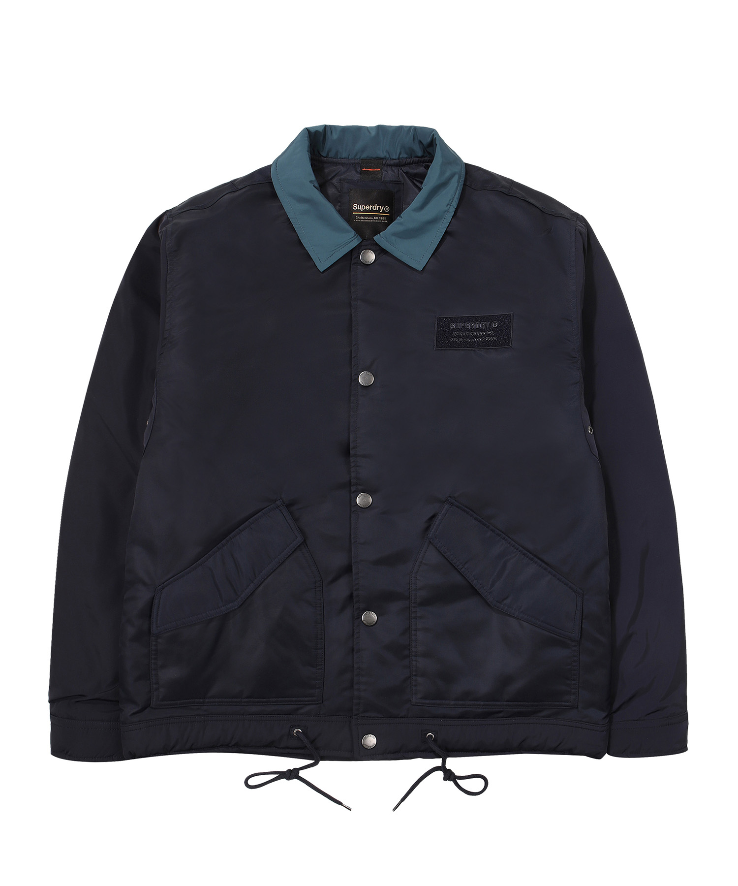 NYLON COLOUR BLOCK PADDING JACKET NAVY SDUJPFO05 KNVY 1