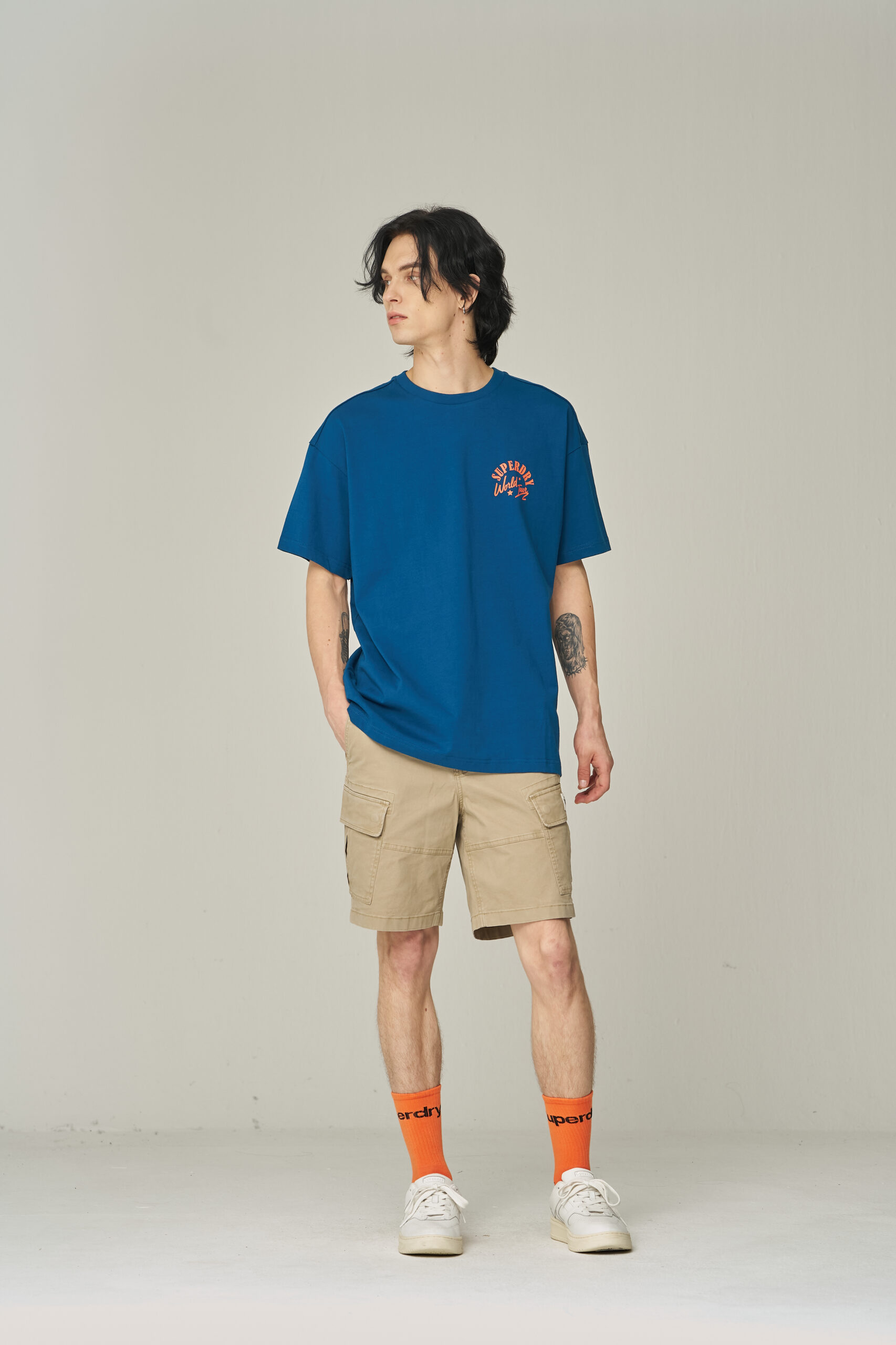 OVER FIT WORLD TOUR HALF T SHIRTS TEAL GREEN SDUSHDO36 KTGN 6