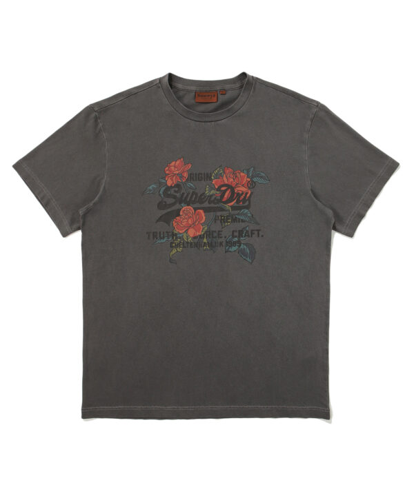 REGULAR FIT 1985 FLOWER HALF T SHIRTS 1 D GREY SDUSHDO03 KDGR 1