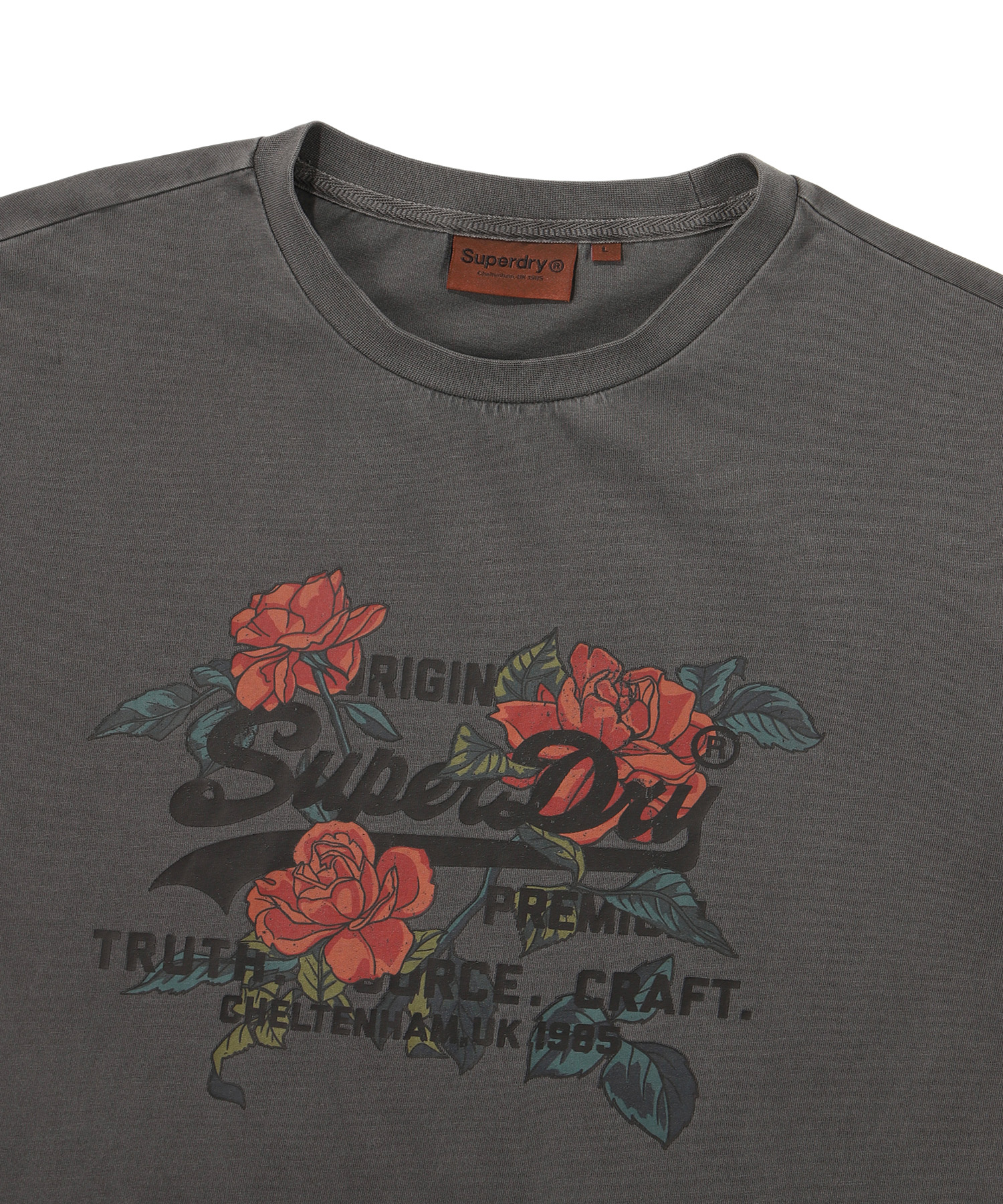 REGULAR FIT 1985 FLOWER HALF T SHIRTS 1 D GREY SDUSHDO03 KDGR 3