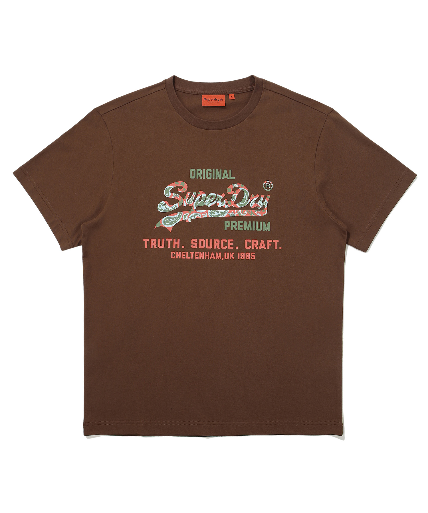 REGULAR FIT 1985 PAISLEY HALF T SHIRTS BROWN SDUSHDO05BRW 1