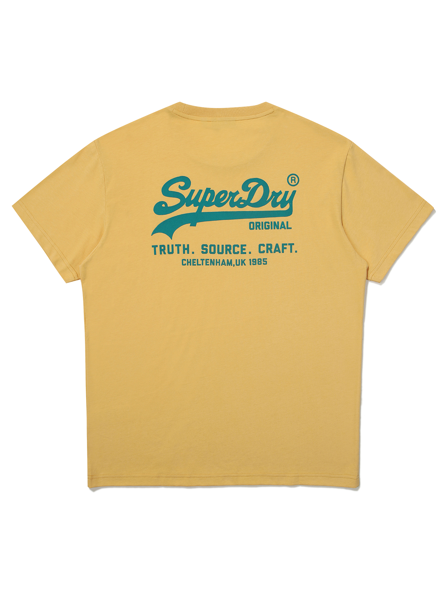 REGULAR FIT HERITAGE DOUBLE LOGO HALF T SHIRTS MUSTARD SDUSHDO11 KMTD 2