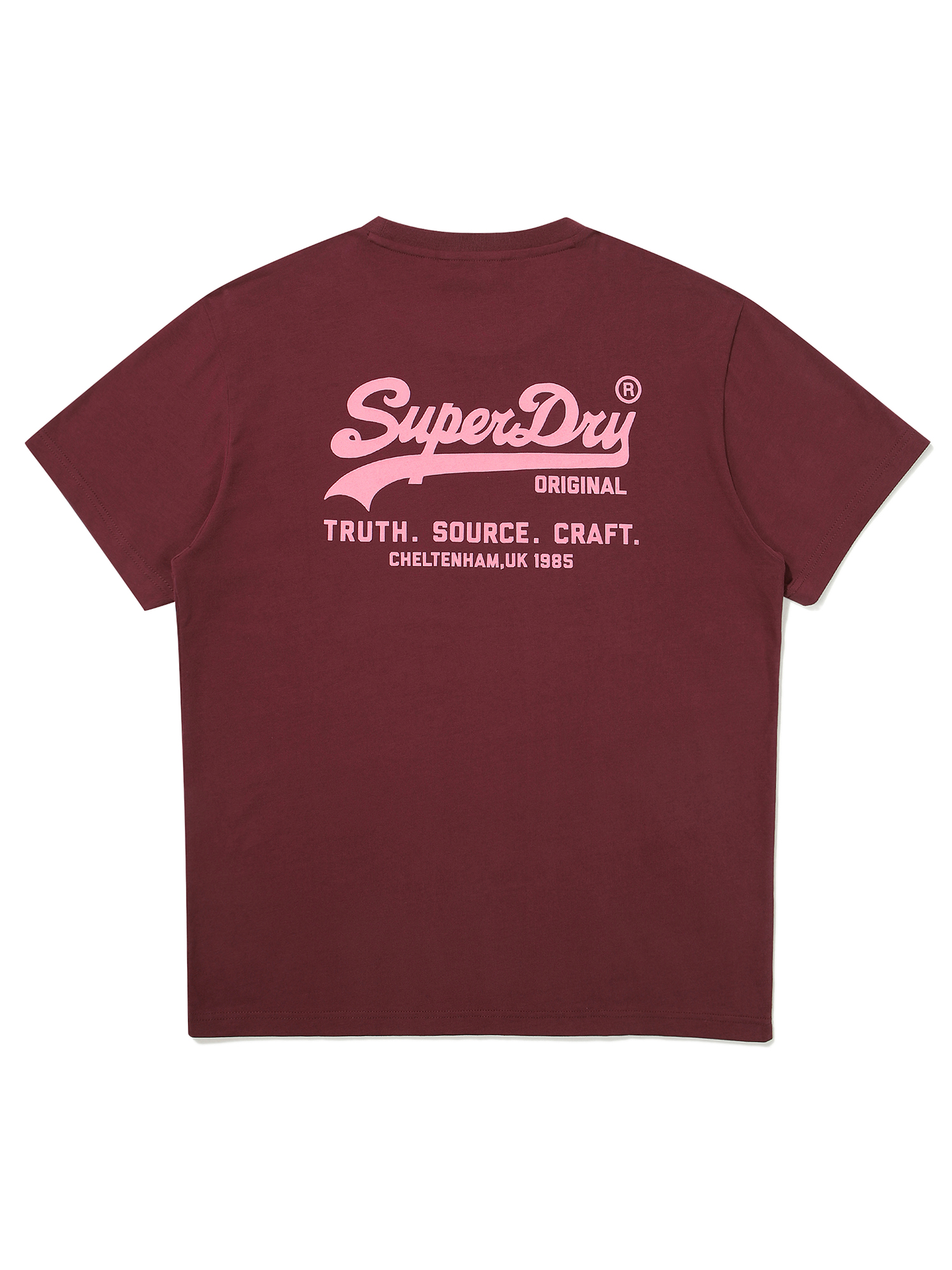 REGULAR FIT HERITAGE DOUBLE LOGO HALF T SHIRTS WINE SDUSHDO11 KWNE 2