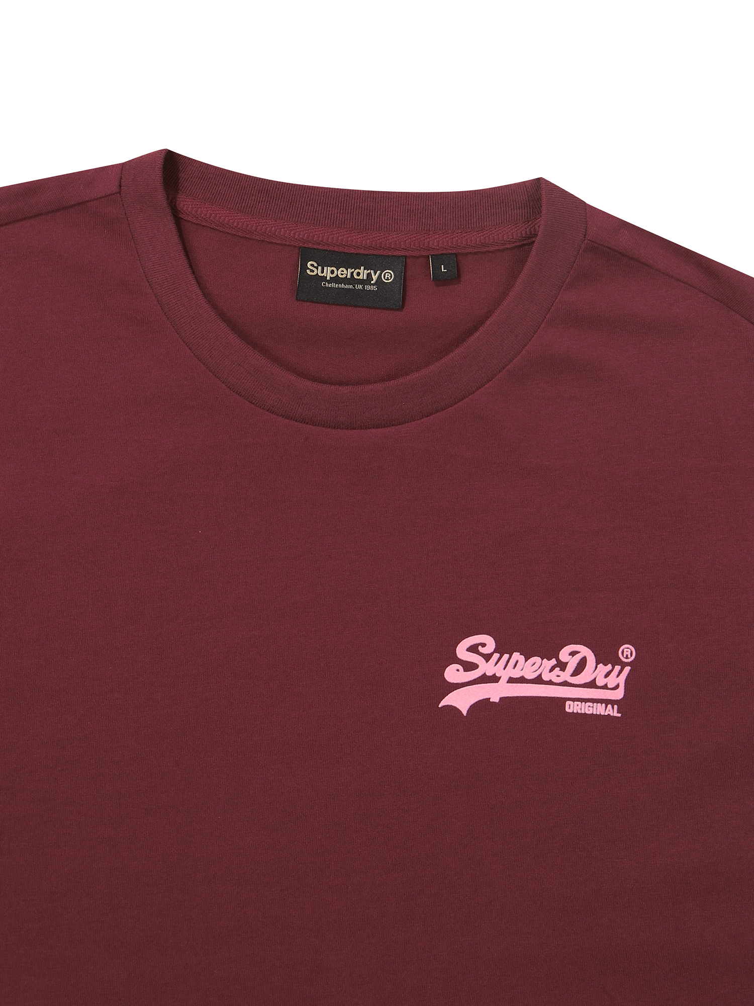 REGULAR FIT HERITAGE DOUBLE LOGO HALF T SHIRTS WINE SDUSHDO11 KWNE 3
