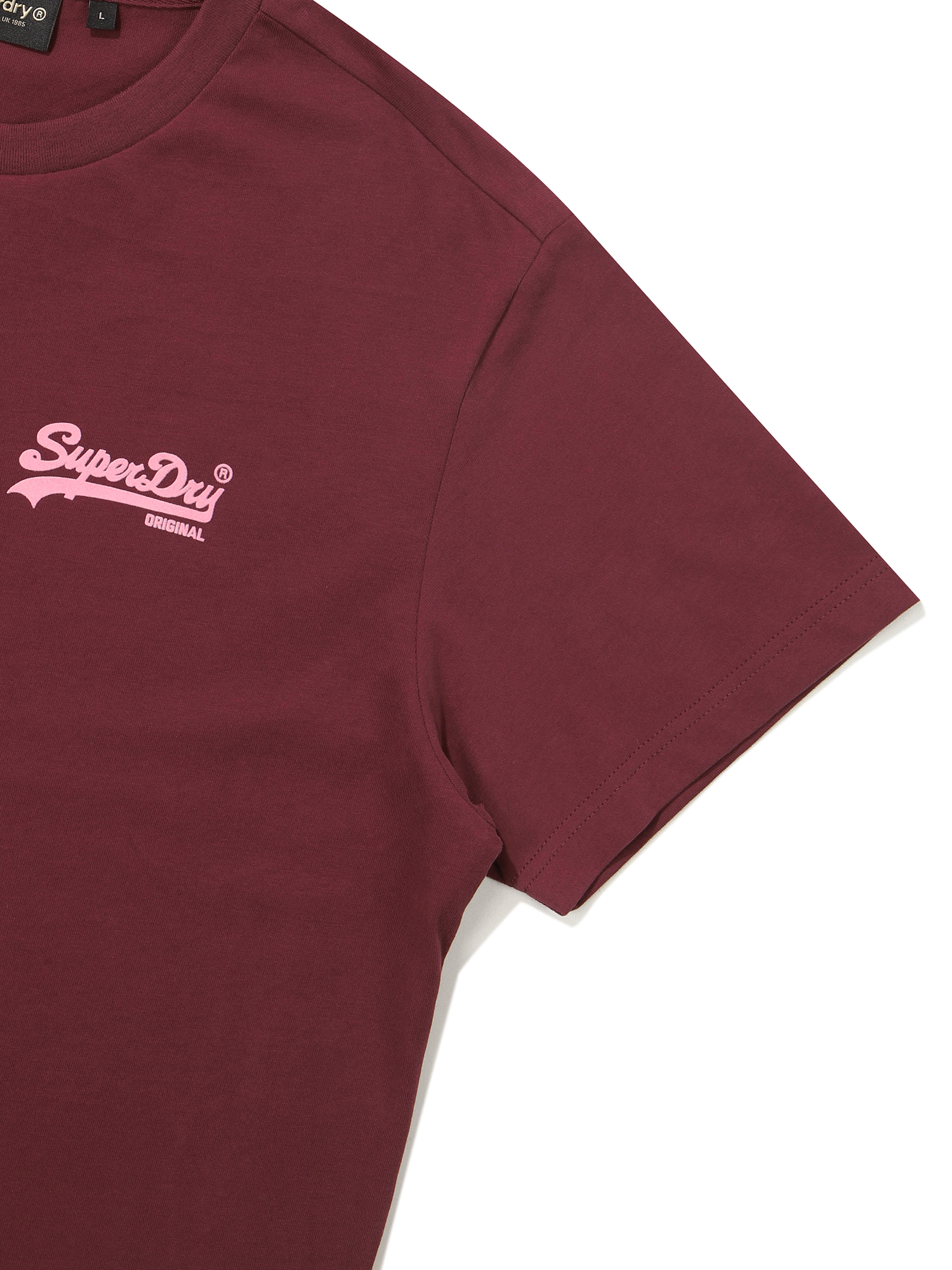 REGULAR FIT HERITAGE DOUBLE LOGO HALF T SHIRTS WINE SDUSHDO11 KWNE 4