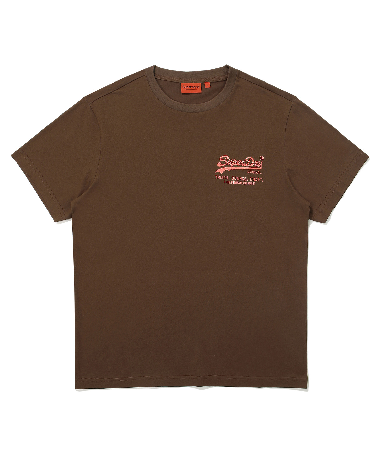 REGULAR FIT HERITAGE SMALL LOGO HALF T SHIRTS BROWN SDUSHDO10 KBRW 1