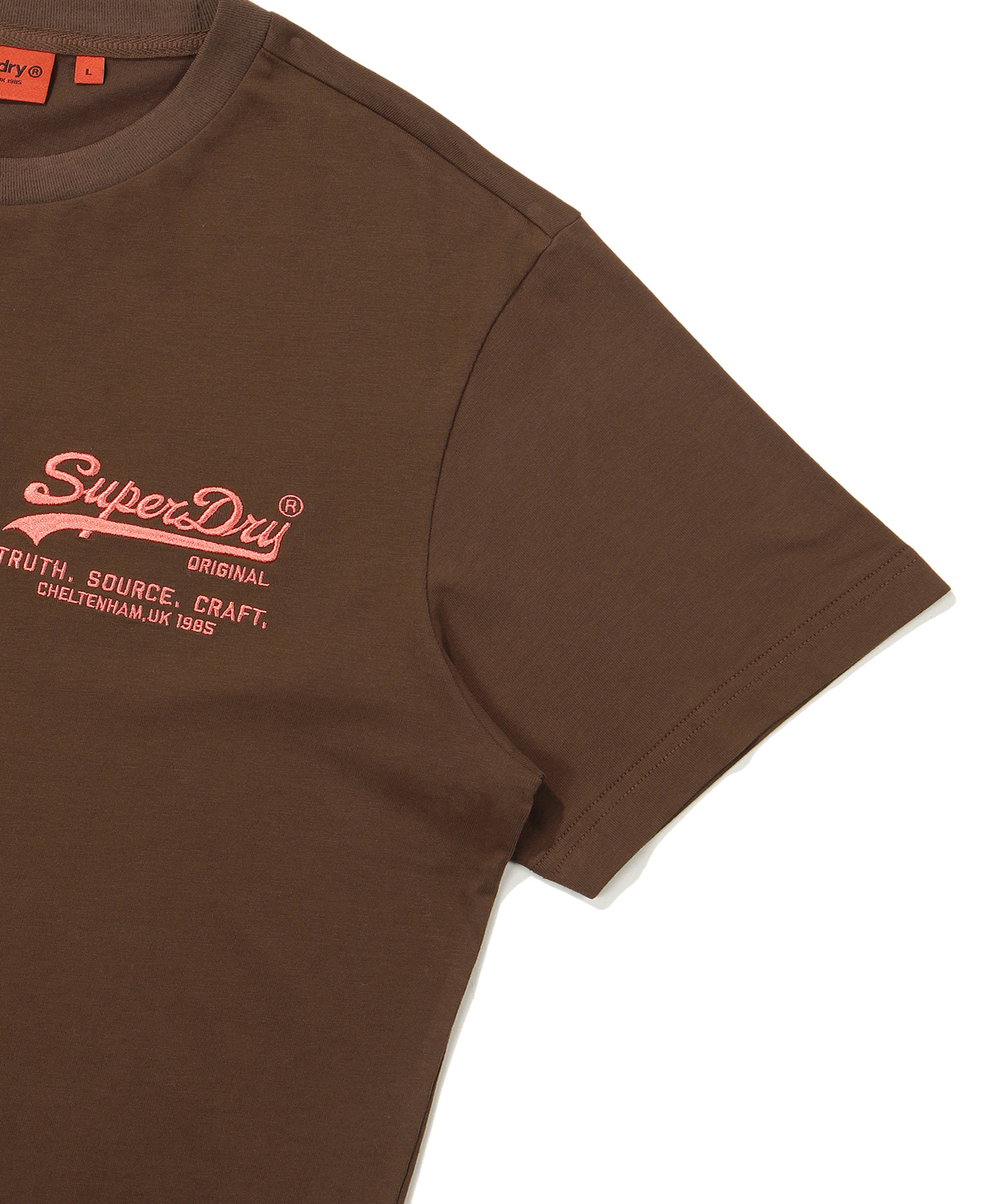 REGULAR FIT HERITAGE SMALL LOGO HALF T SHIRTS BROWN SDUSHDO10 KBRW 4
