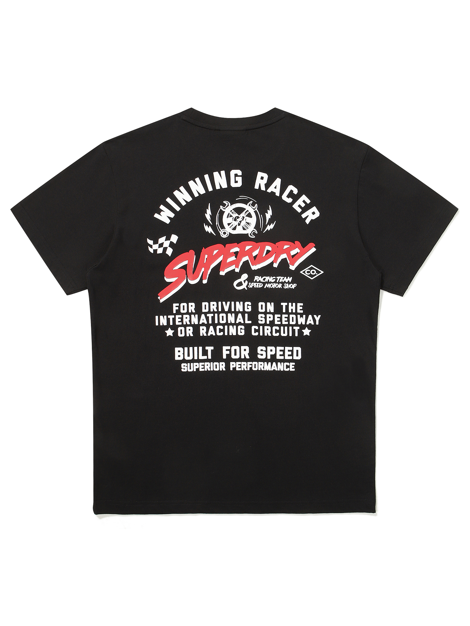 REGULAR FIT RACER HALF T SHIRTS BLACK SDUSHDO27 KBLK 2