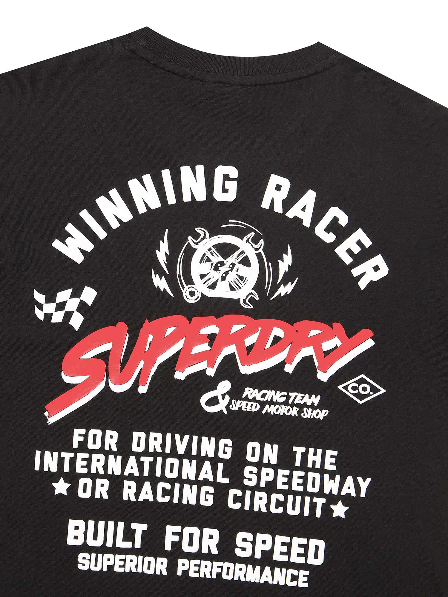 REGULAR FIT RACER HALF T SHIRTS BLACK SDUSHDO27 KBLK 5