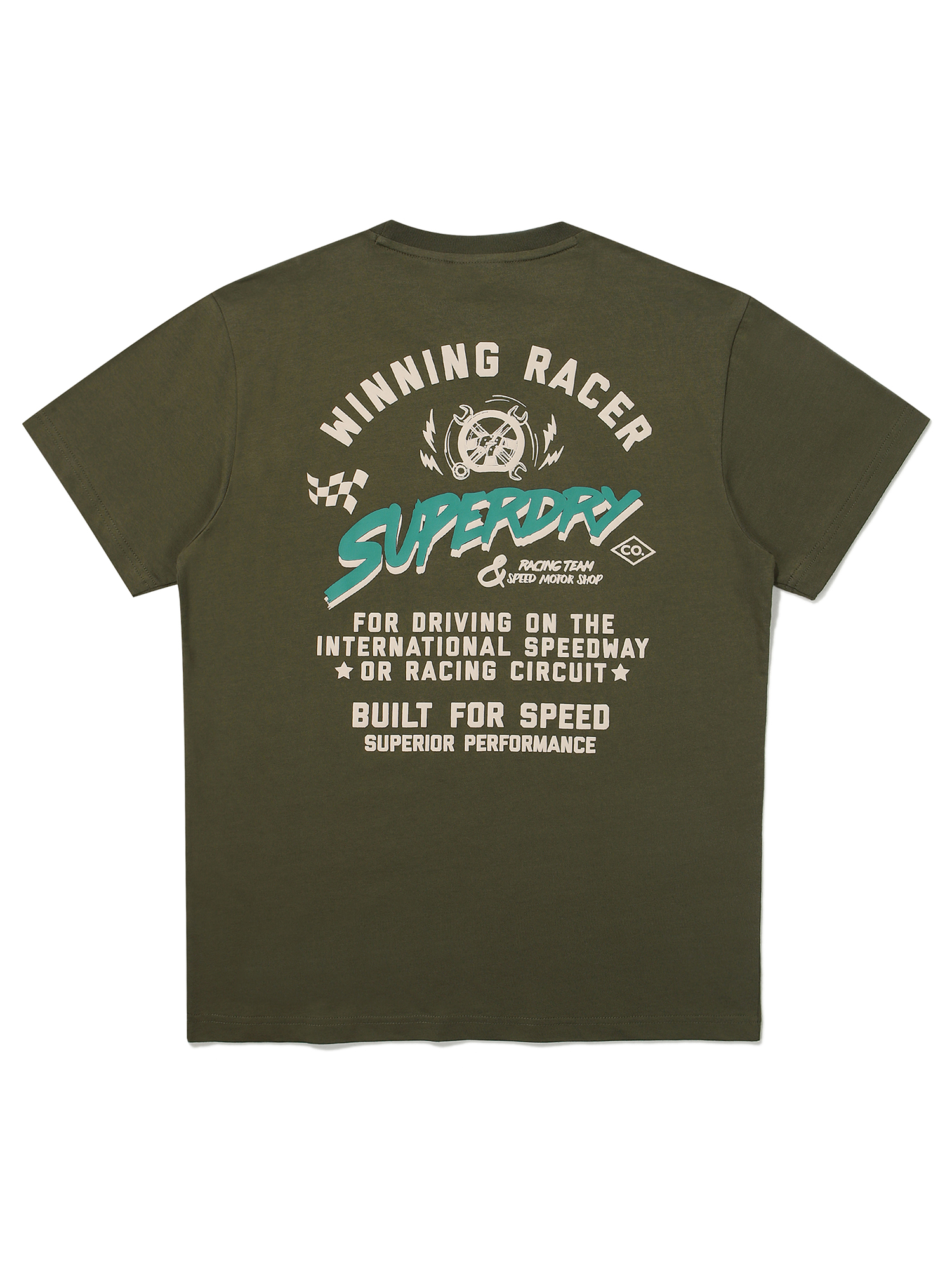 REGULAR FIT RACER HALF T SHIRTS KHAKI SDUSHDO27 KKHK 2