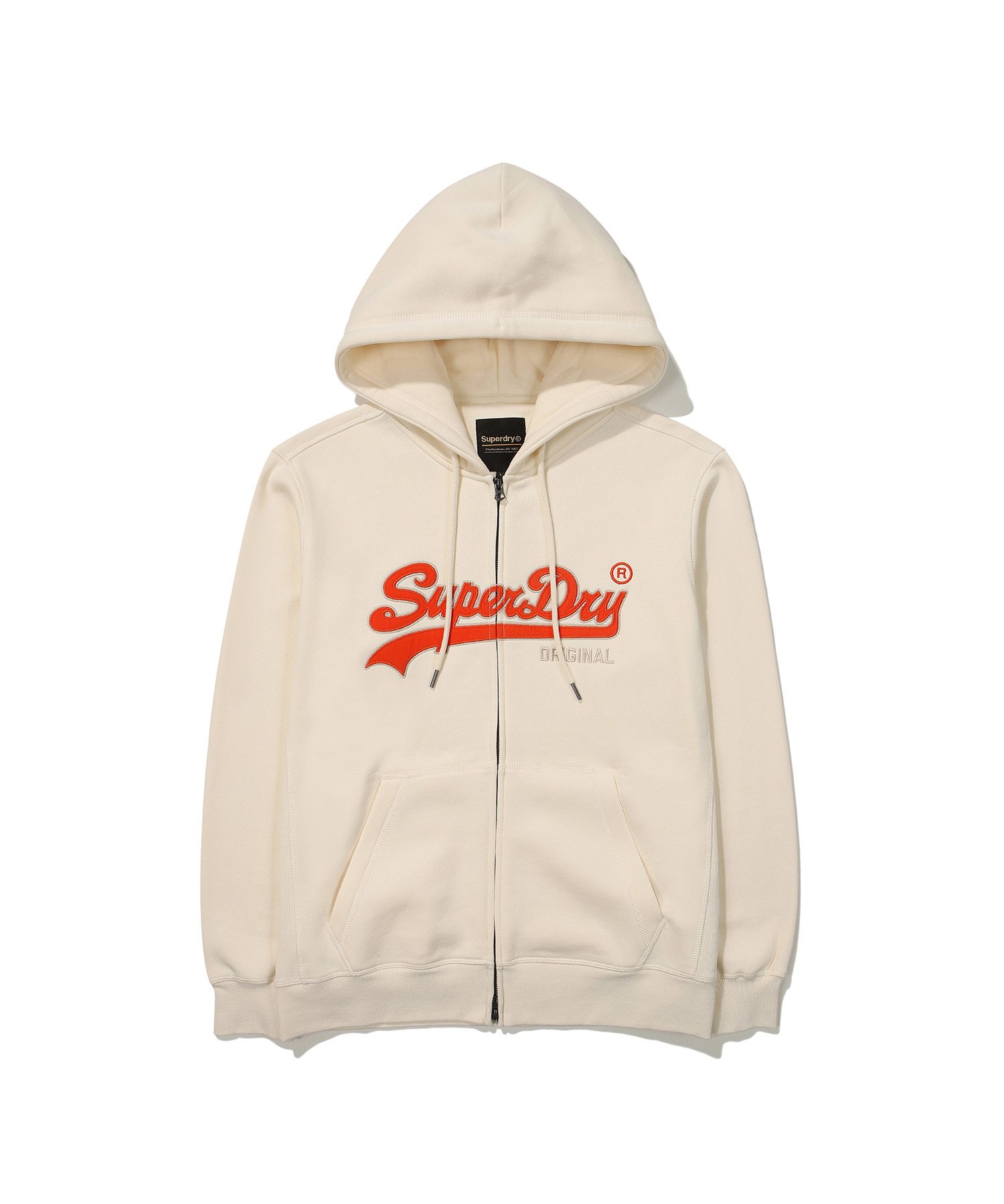 REGULAR FIT VINTAGE BIG LOGO 2 WAY HOOD ZIP UP IVORY SDUHUFO04 KIVR 1