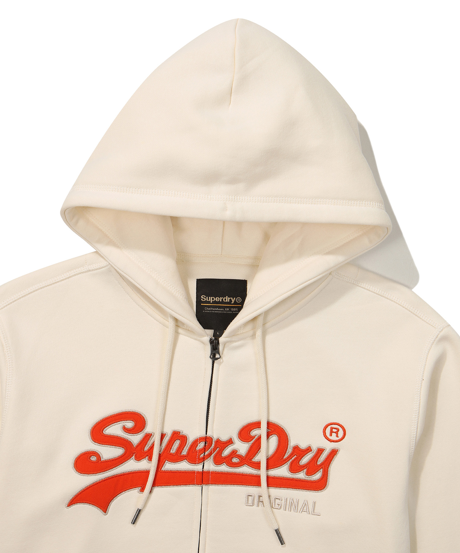 REGULAR FIT VINTAGE BIG LOGO 2 WAY HOOD ZIP UP IVORY SDUHUFO04 KIVR 3