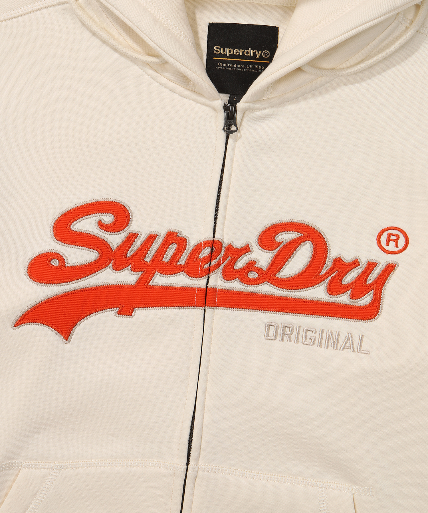 REGULAR FIT VINTAGE BIG LOGO 2 WAY HOOD ZIP UP IVORY SDUHUFO04 KIVR 4