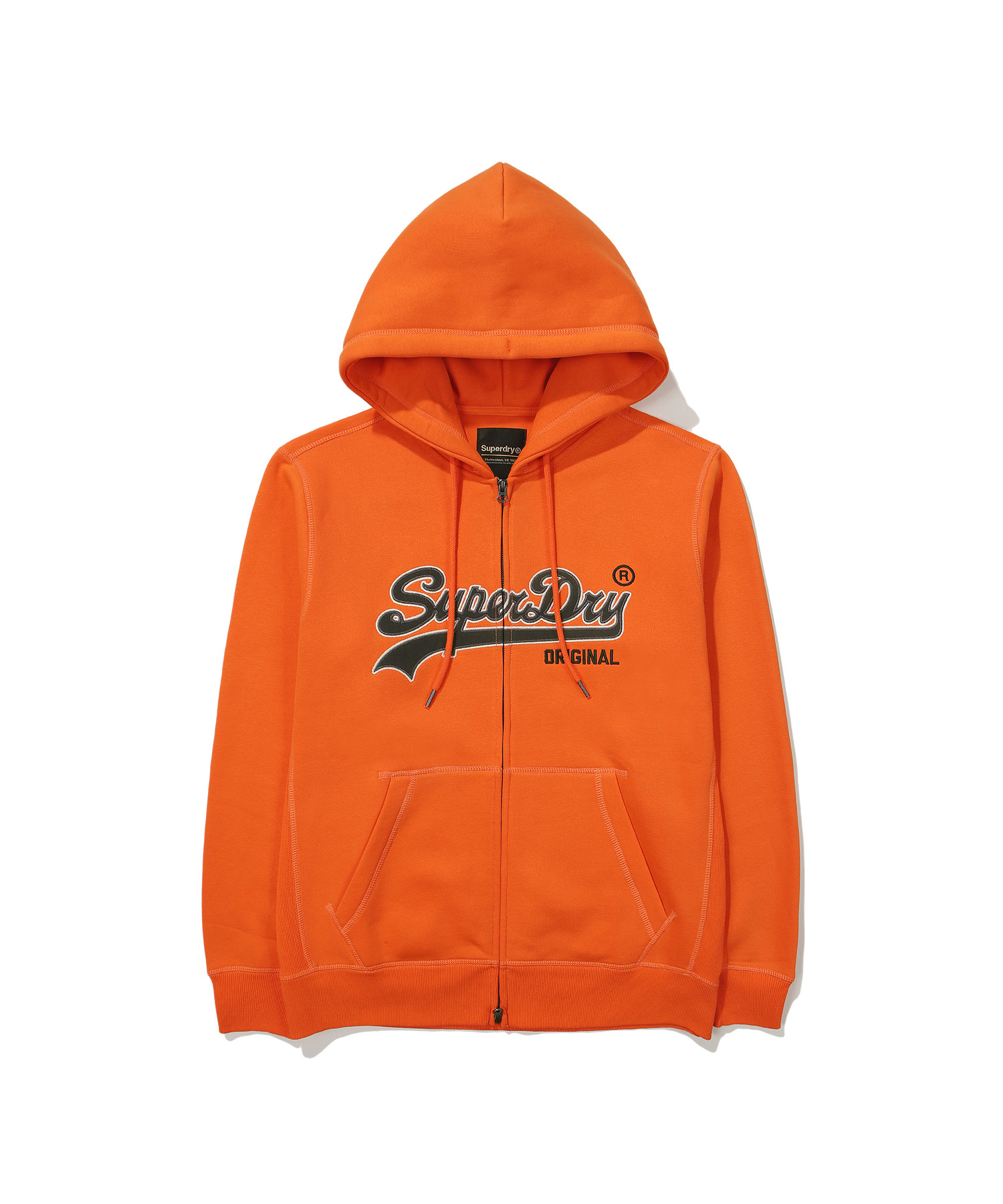REGULAR FIT VINTAGE BIG LOGO 2 WAY HOOD ZIP UP ORANGE SDUHUFO04 KORG 1