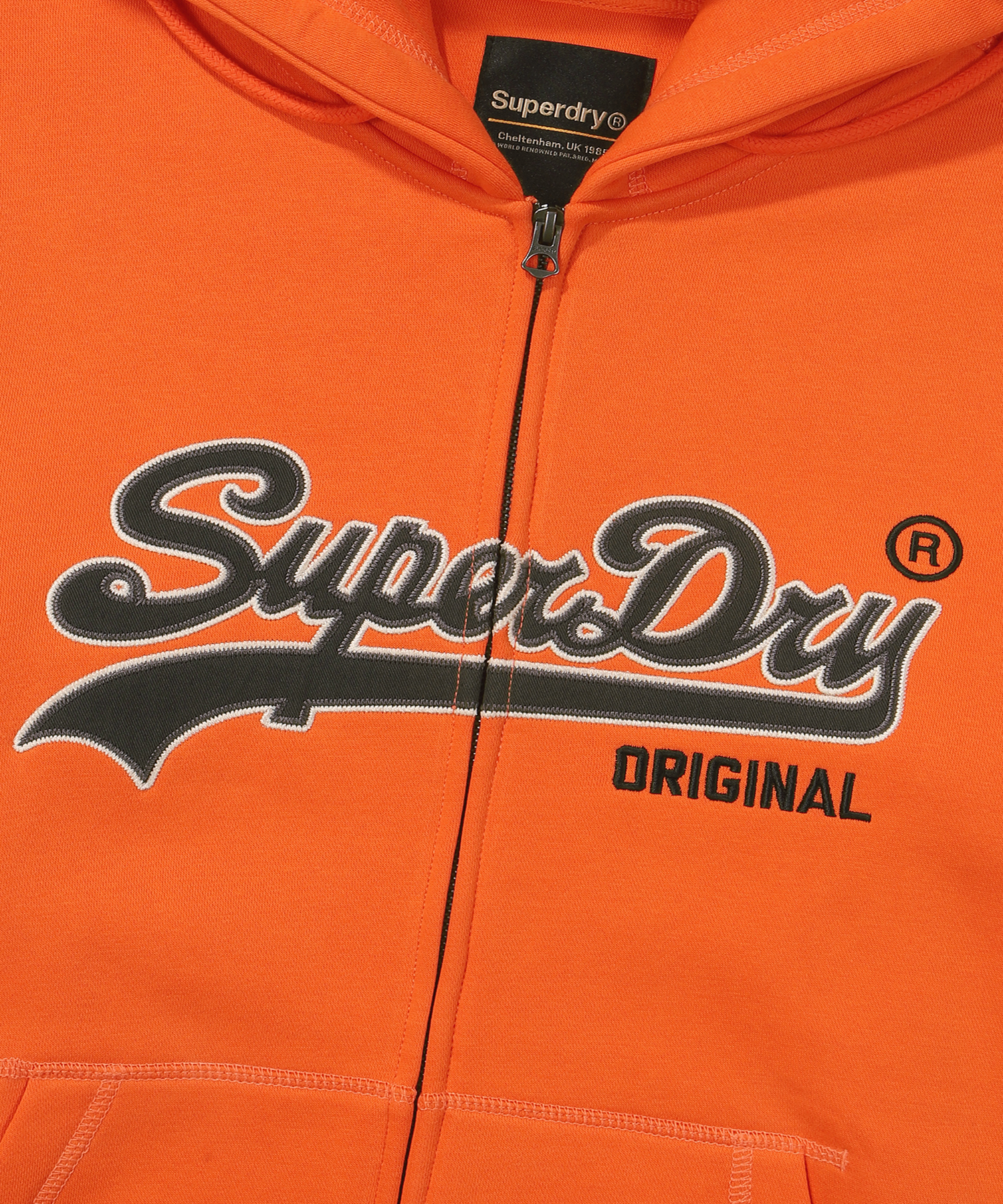 REGULAR FIT VINTAGE BIG LOGO 2 WAY HOOD ZIP UP ORANGE SDUHUFO04 KORG 3