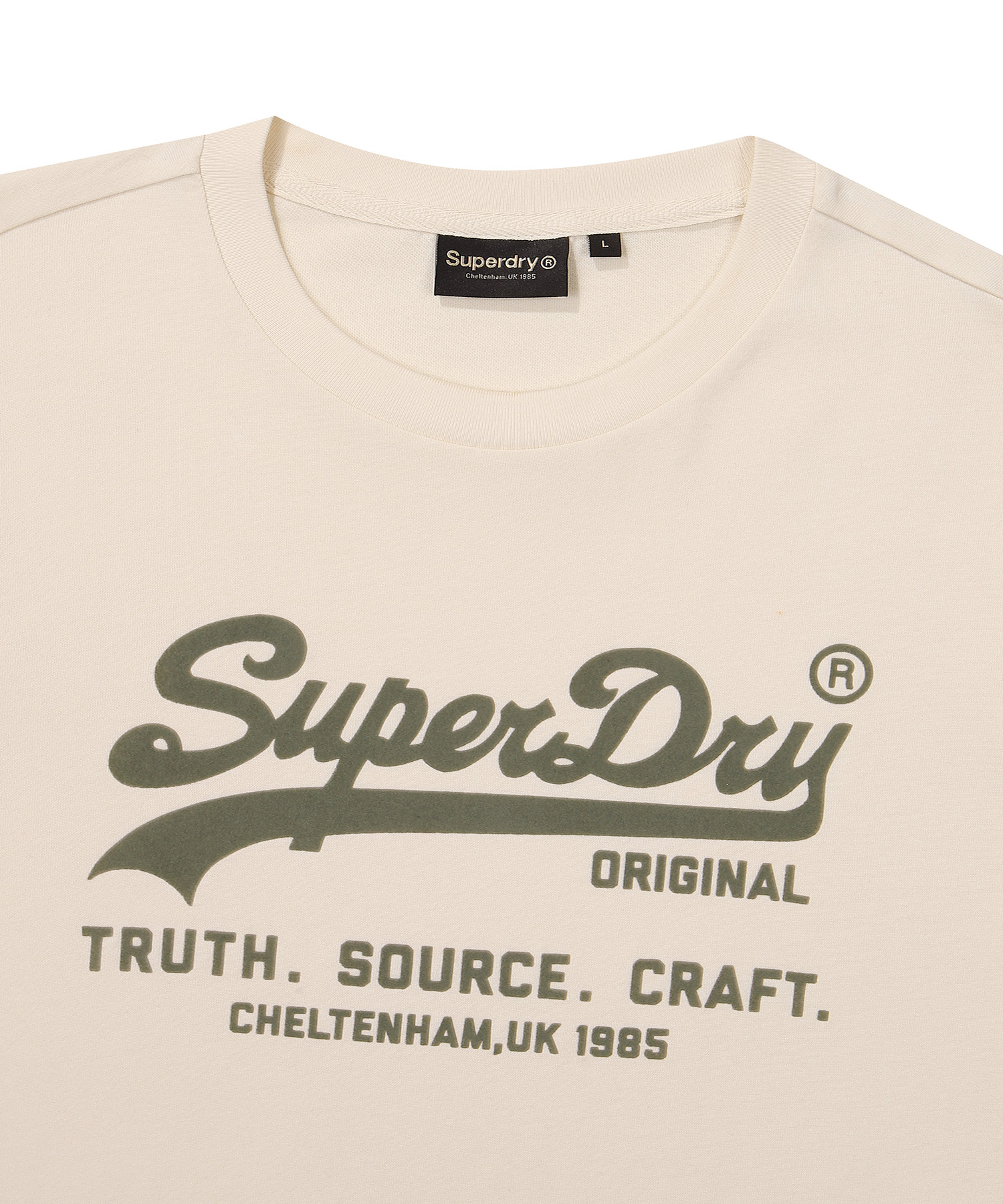 REGULAR FIT VINTAGE BIG LOGO HALF T SHIRTS IVORY SDUSHDO09 KIVR 3