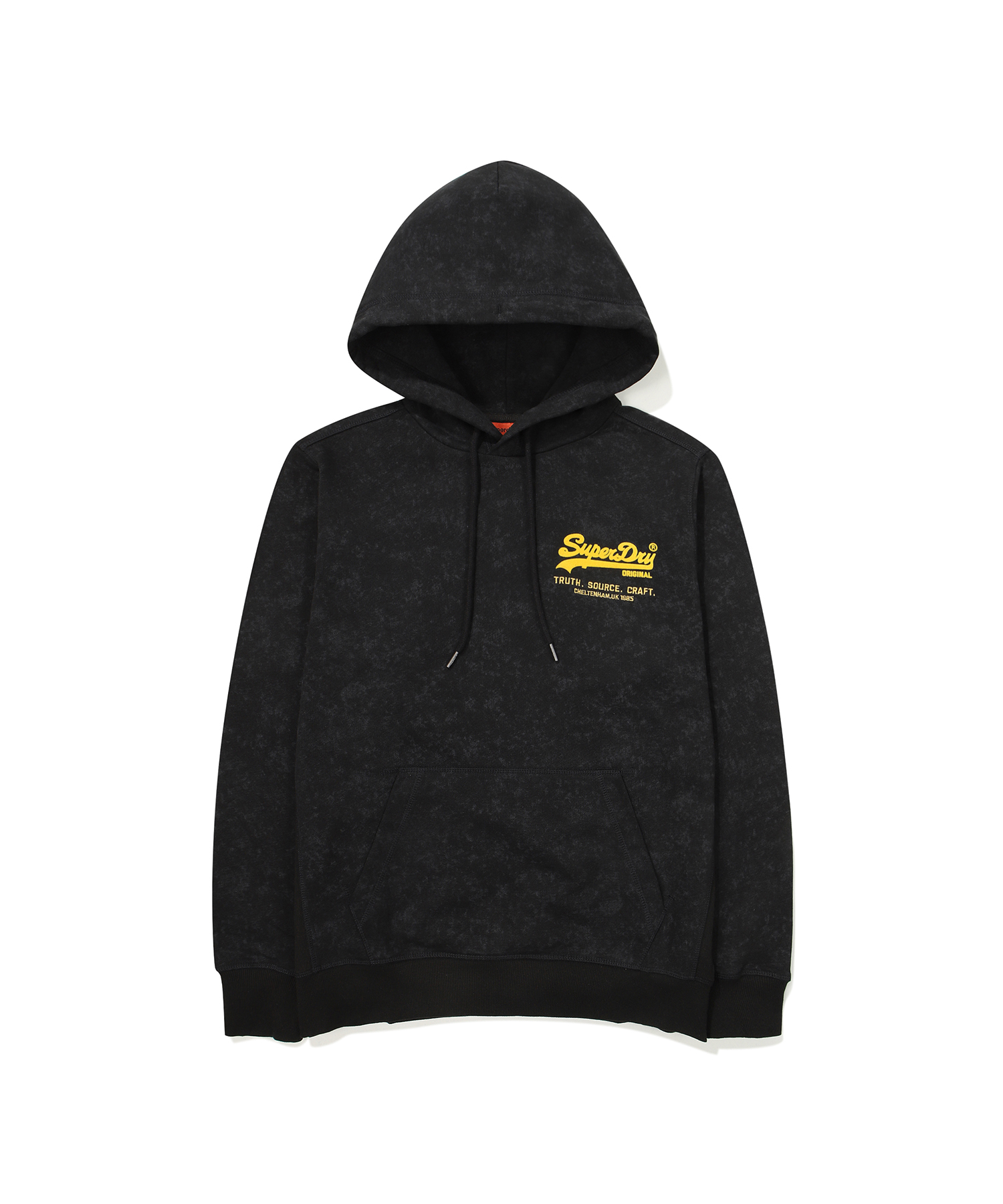 REGULAR FIT VINTAGE SMALL LOGO HOODIE BLACK SDUHOFO06 KBLK 1