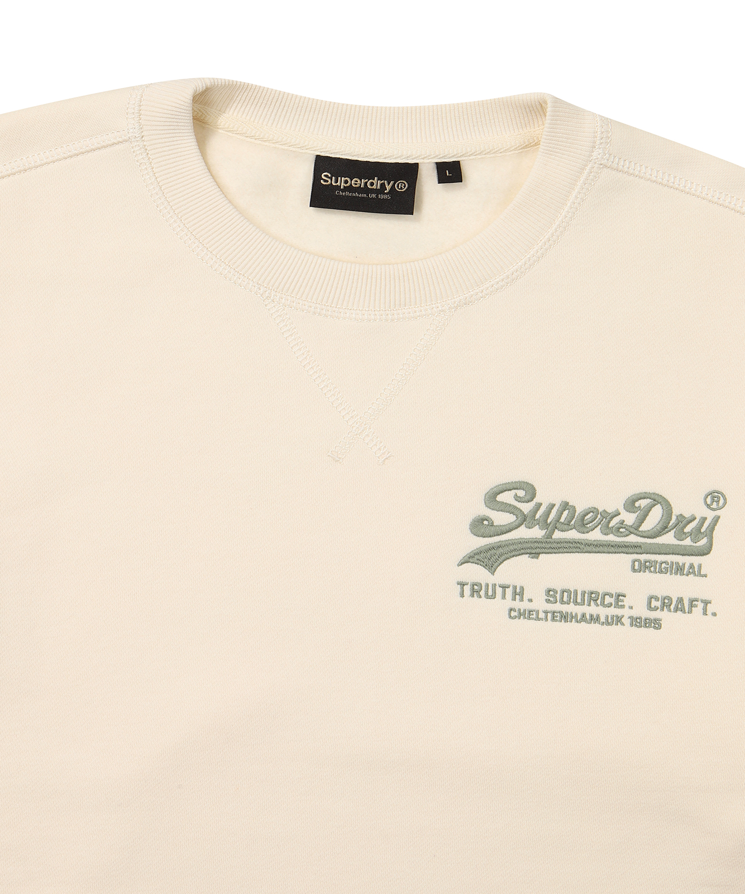 REGULAR FIT VINTAGE SMALL LOGO SWEATSHIRT IVORY SDUMRFO04 KIVR 3