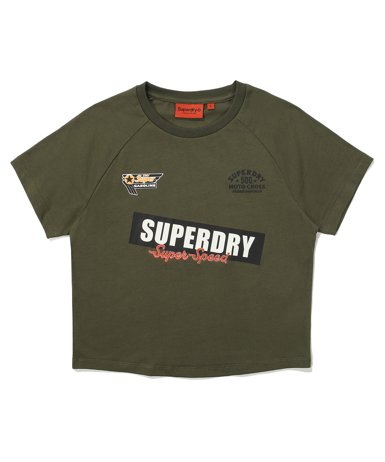 SDFSHDO33 KKHK W CROP FIT SPEED HALF T SHIRTS KHAKI 1