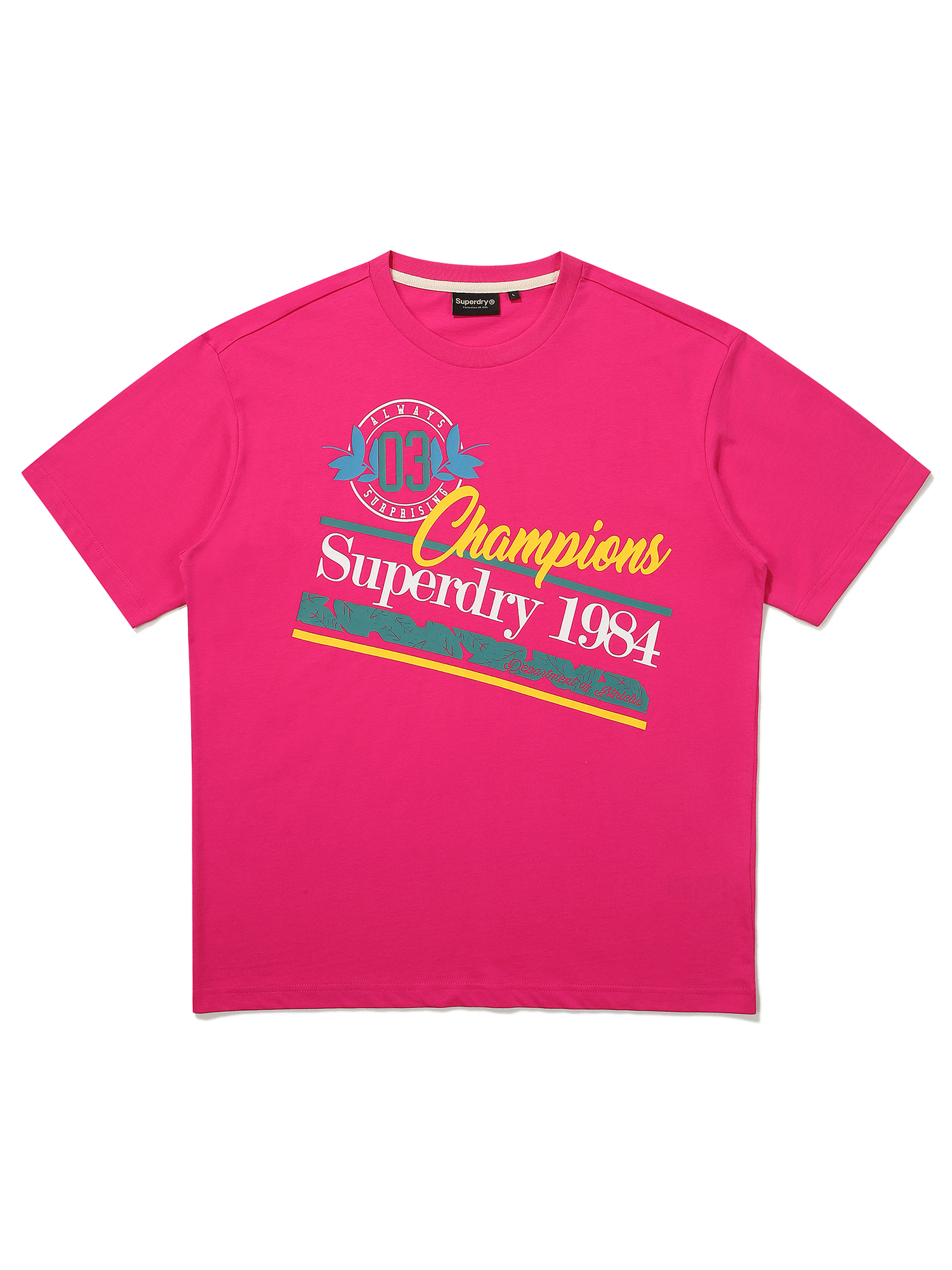 SEMI OVER FIT CHAMPIONS HALF T SHIRTS PINK SDUSHDO46 KPNK 1