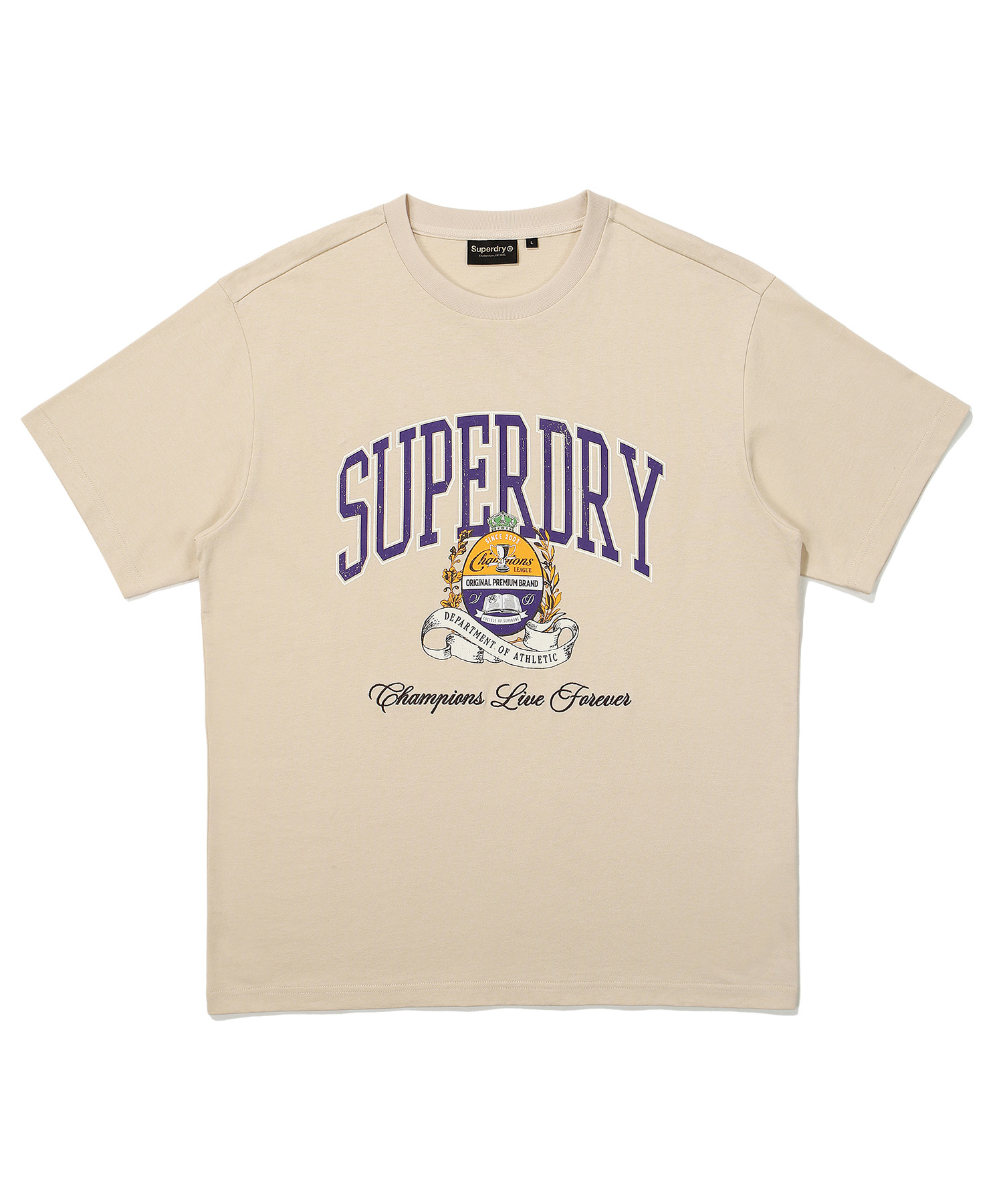 SEMI OVER FIT CHAMPIONS SIMBOL HALF T SHIRTS BEIGE SDUSHDO47 KBEG 1